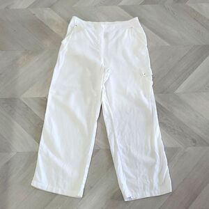 Sharagano Women’s White Linen, Wide Leg Pants, Size Large